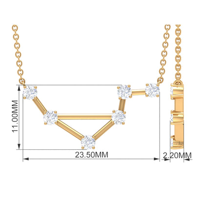 Certified Moissanite Constellation Libra Zodiac Sign Necklace