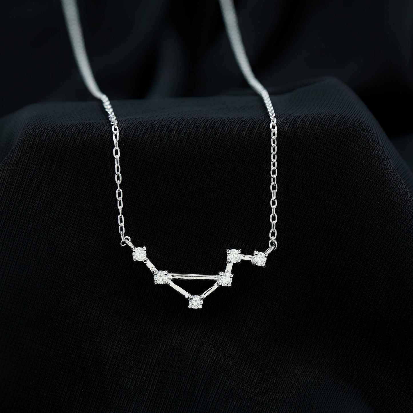 Certified Moissanite Constellation Libra Zodiac Sign Necklace