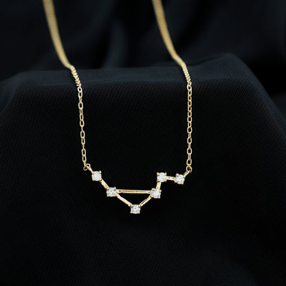 Certified Moissanite Constellation Libra Zodiac Sign Necklace
