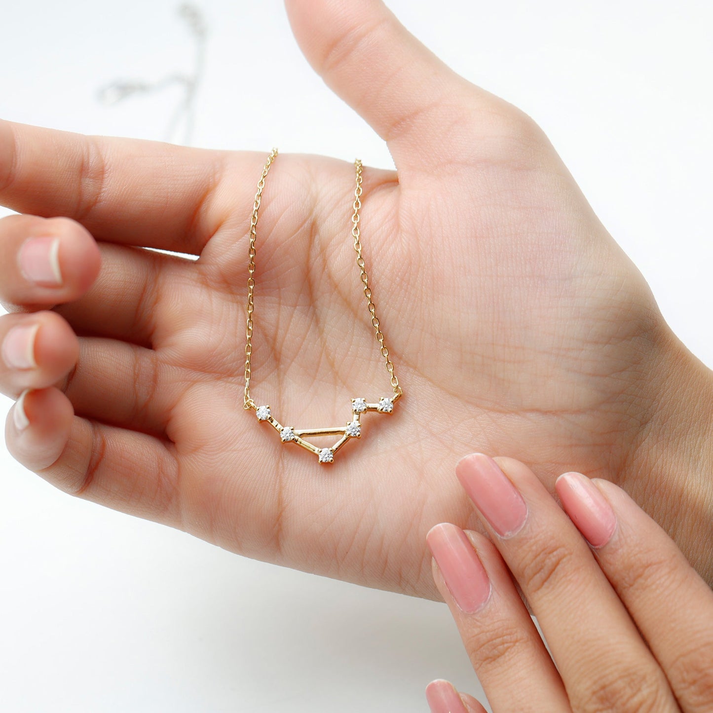 Certified Moissanite Constellation Libra Zodiac Sign Necklace