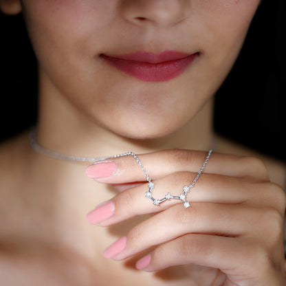 Certified Moissanite Constellation Scorpio Zodiac Necklace