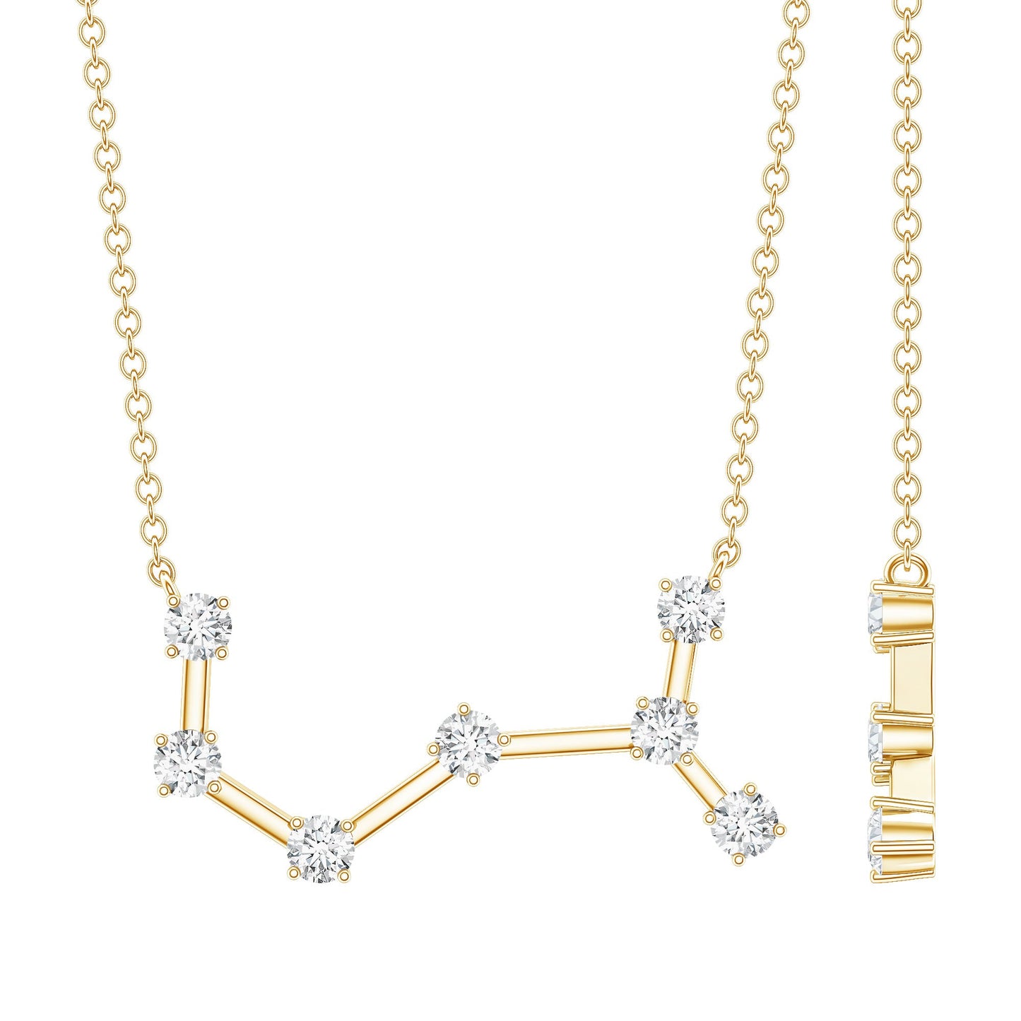 Certified Moissanite Constellation Scorpio Zodiac Necklace