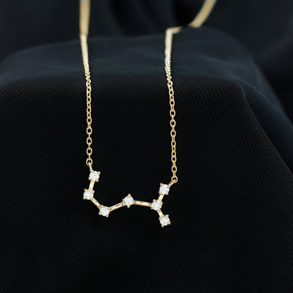 Certified Moissanite Constellation Scorpio Zodiac Necklace