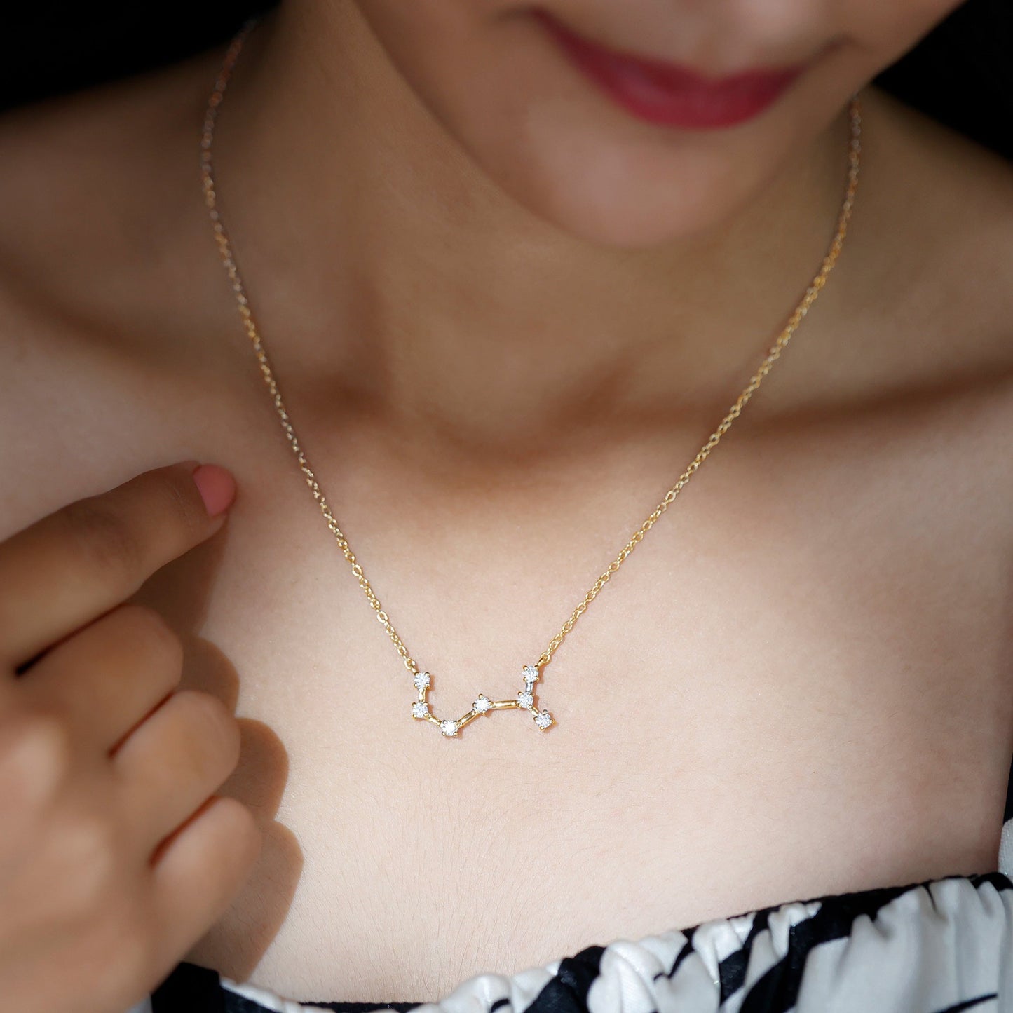 Certified Moissanite Constellation Scorpio Zodiac Necklace
