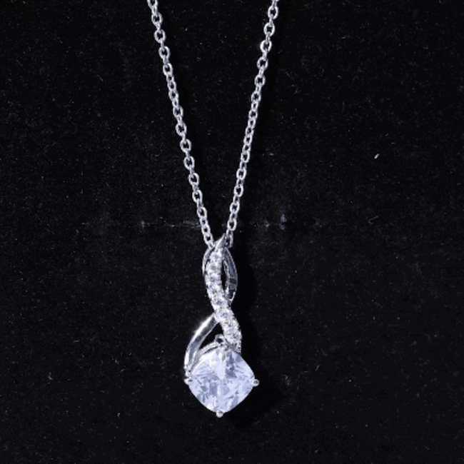 2 Carat Cushion Cut Cubic Zirconia Infinity Necklace for Women