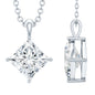 Diagonal Set 3 Carat Cubic Zirconia Princess Cut Necklace With Chain
