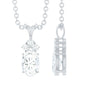 Oval and Round Cut Moissanite Pendant Necklace for Women