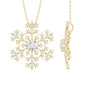 Certified Moissanite Snowflake Pendant Necklace With Chain