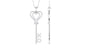 Certified Moissanite Double Heart Key Pendant with XO