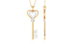 Certified Moissanite Double Heart Key Pendant with XO