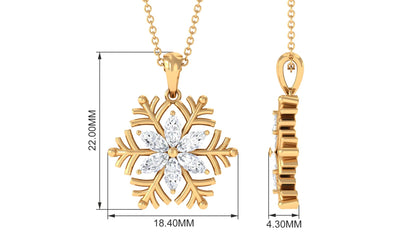 Certified Moissanite Snowflake Necklace for Women