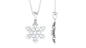 Certified Moissanite Snowflake Pendant Necklace for Her