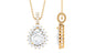2.6 Carat Certified Moissanite Teardrop Wedding Necklace with Halo