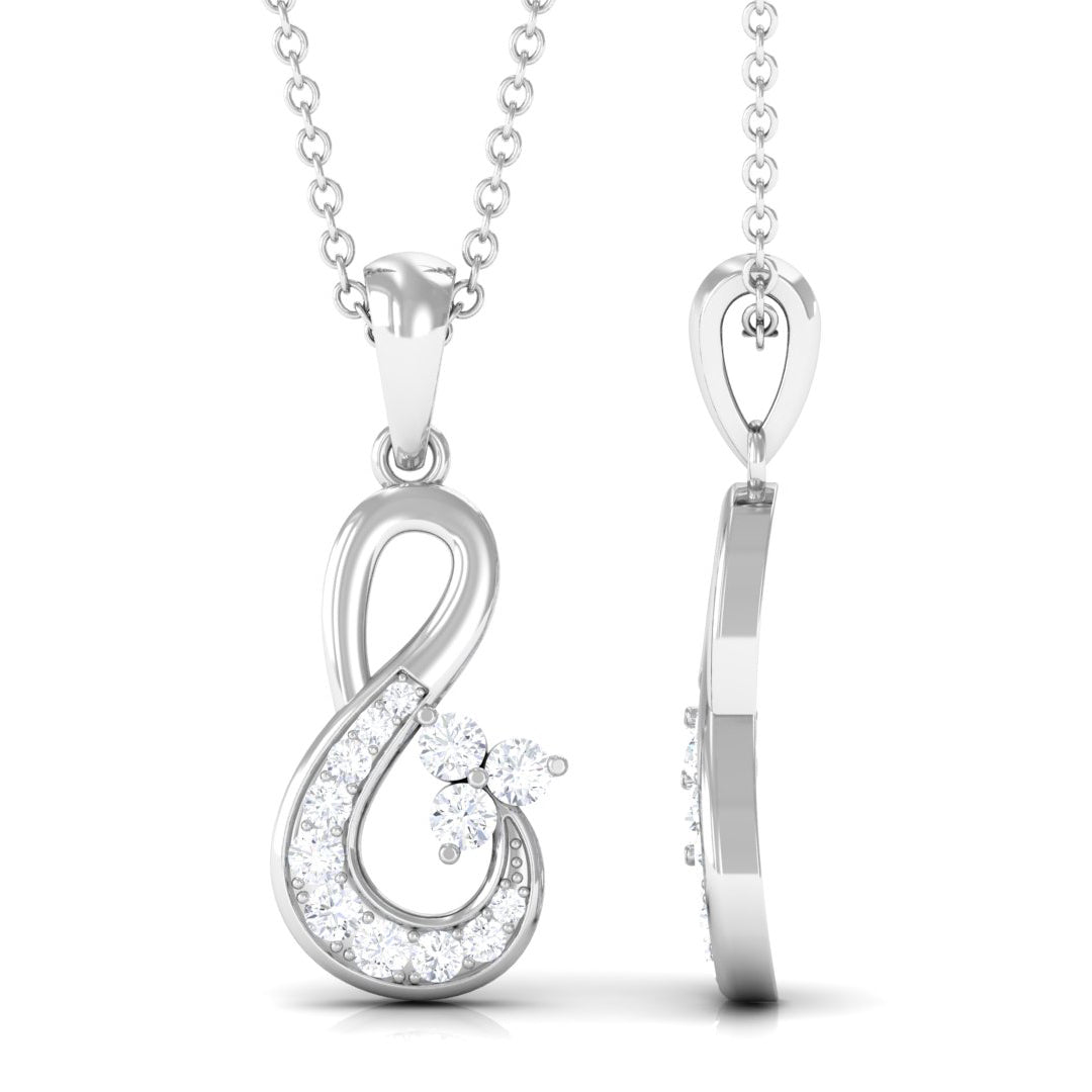 Certified Moissanite Infinity Pendant for Women
