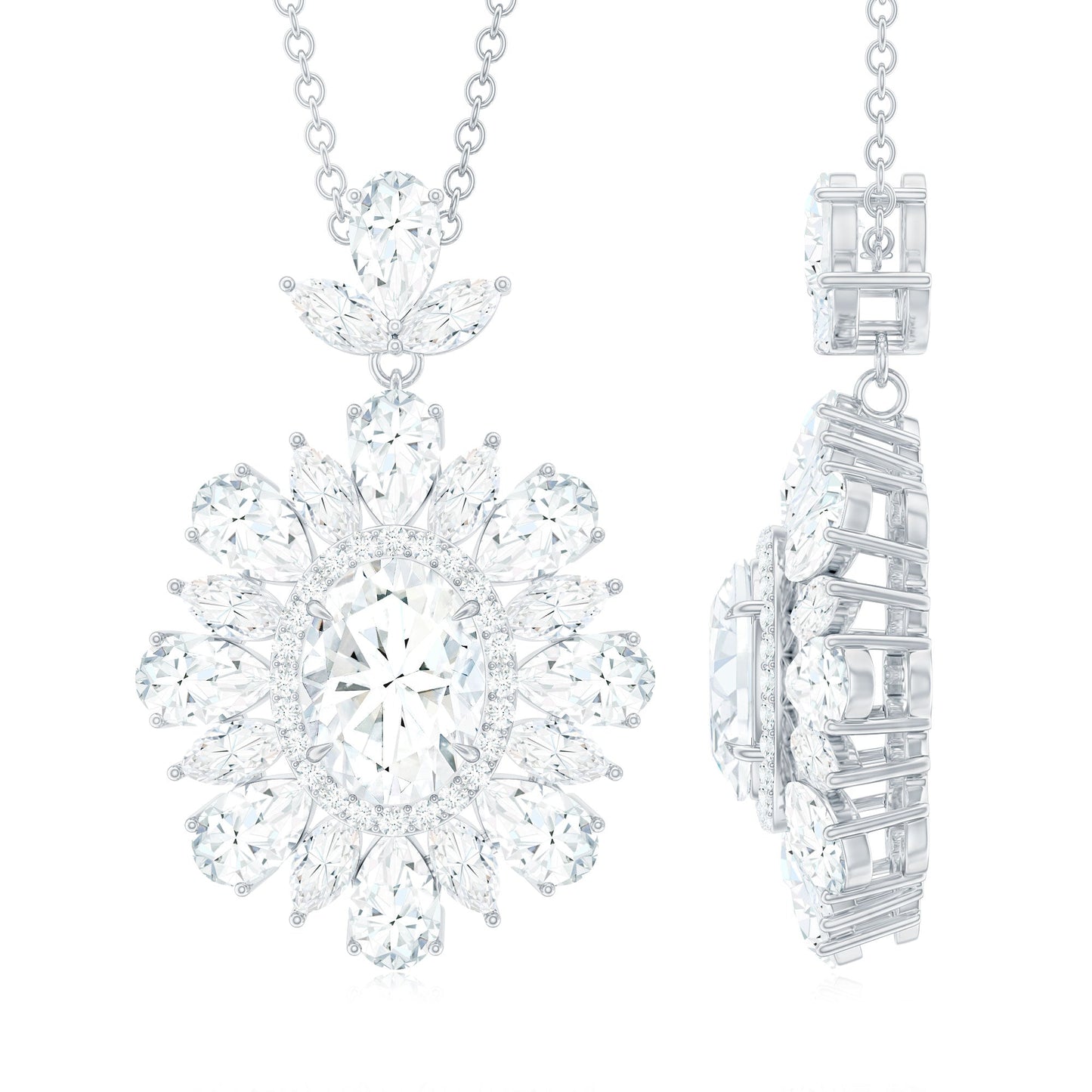 1.2 Carat Certified Moissanite Bridal Pendant Necklace