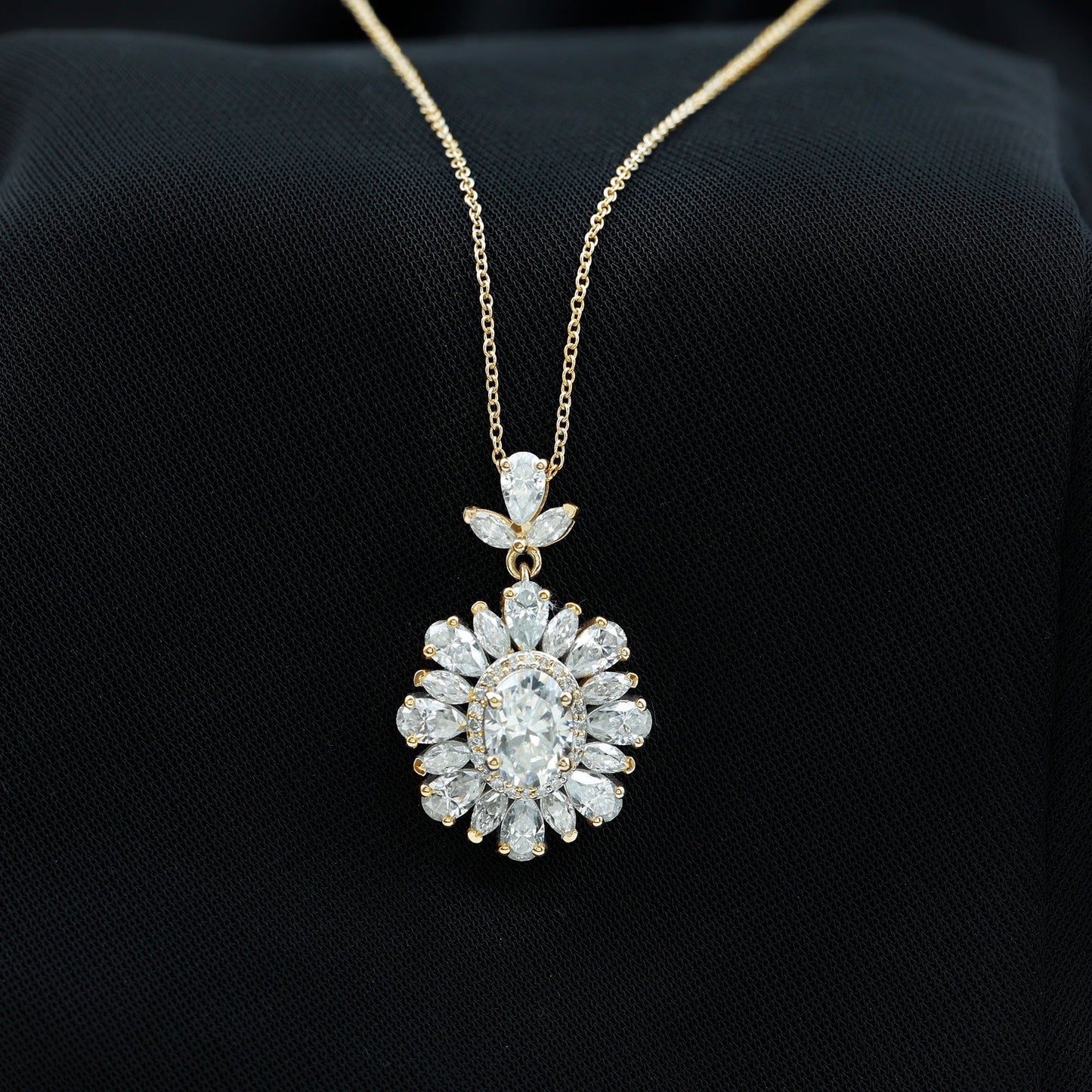 1.2 Carat Certified Moissanite Bridal Pendant Necklace