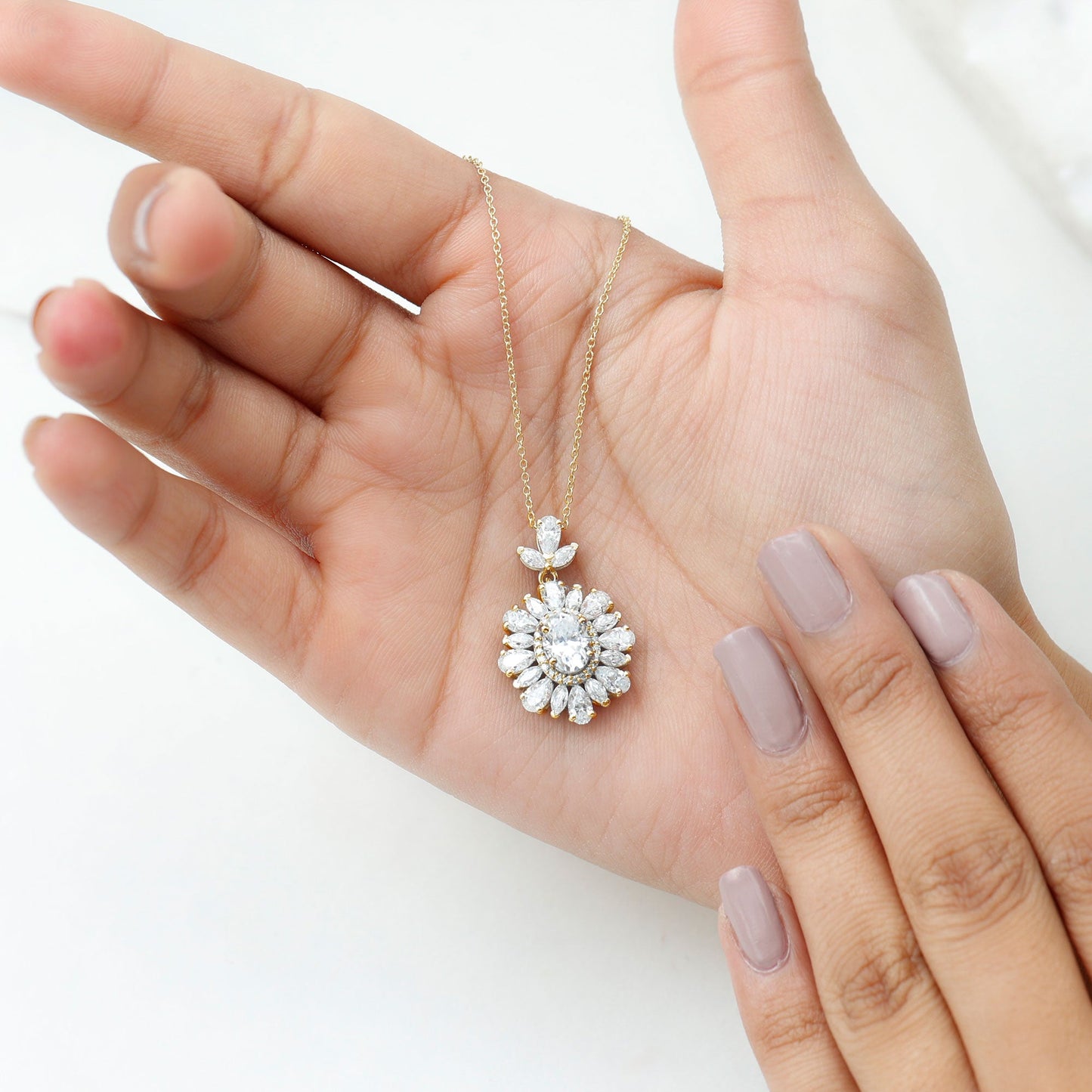 1.2 Carat Certified Moissanite Bridal Pendant Necklace