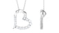 Round Cut Moissanite Open Heart Pendant in Prong Setting