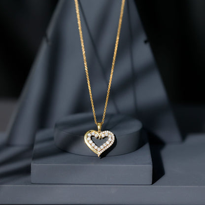 Certified Moissanite Open Heart Pendant