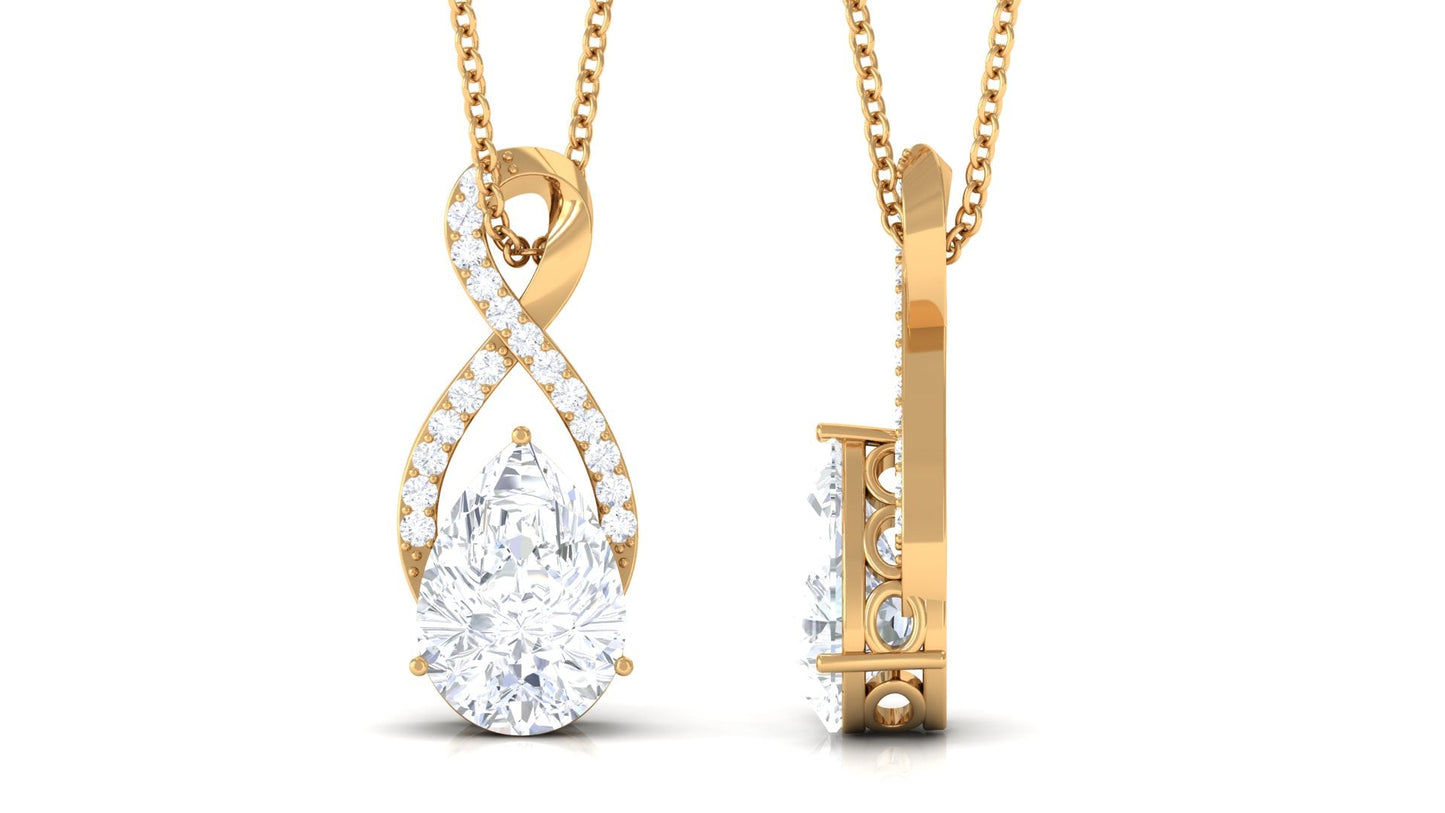 Certified 2.2 Carat Moissanite Infinity Pendant Necklace for Women