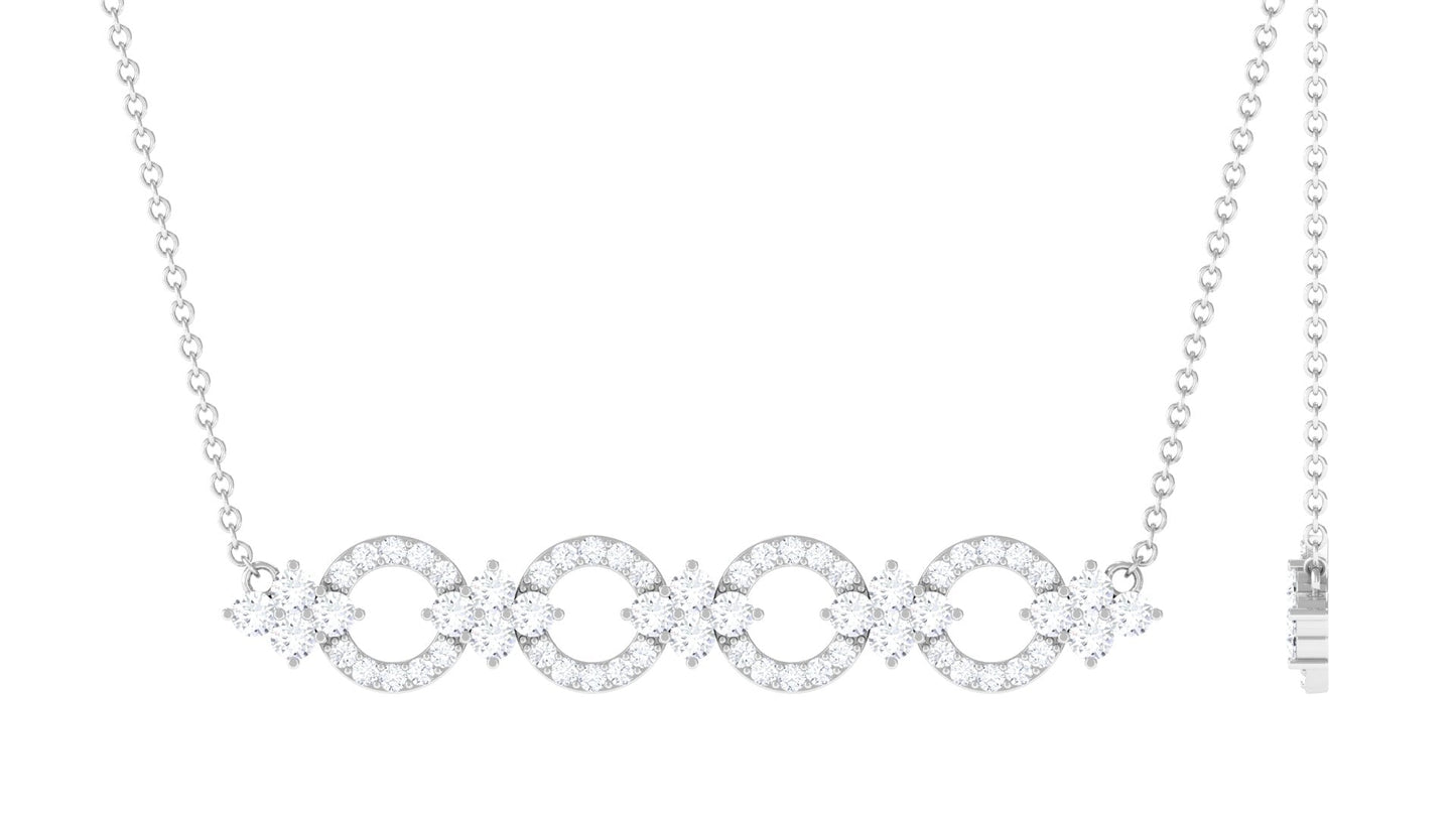Certified Moissanite Bar Necklace for Women