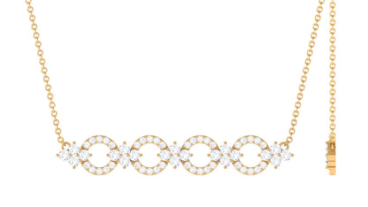 Certified Moissanite Bar Necklace for Women