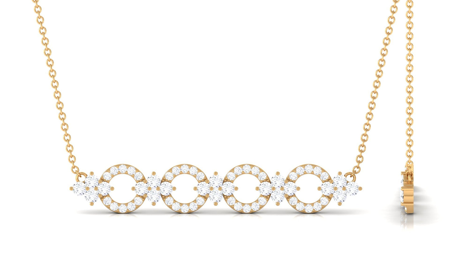 Certified Moissanite Bar Necklace for Women