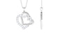 Round Shape Moissanite Interlock Double Heart Pendant