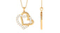 Round Shape Moissanite Interlock Double Heart Pendant
