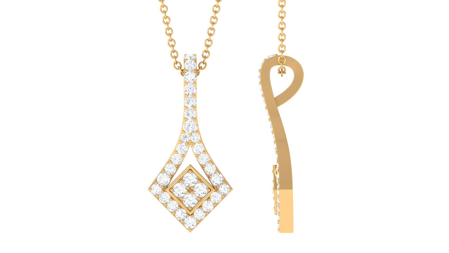 Designer Moissanite Dangle Pendant in Prong Setting