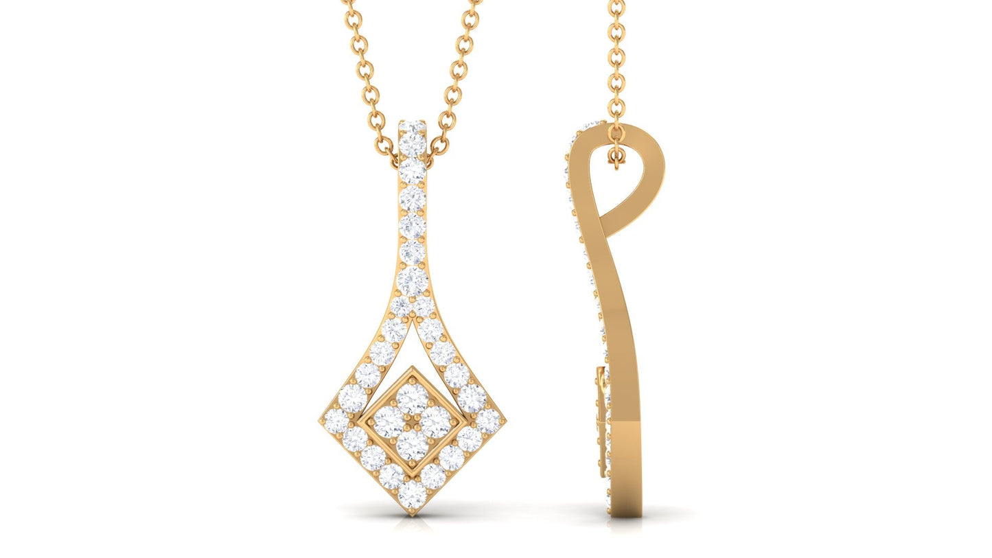 Designer Moissanite Dangle Pendant in Prong Setting
