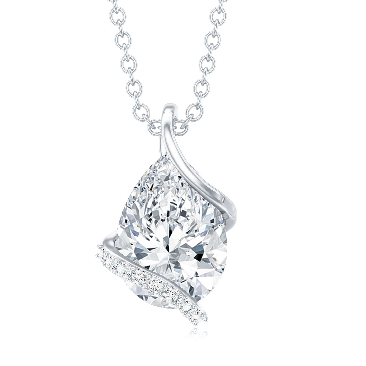 2.2 Carat Certified Moissanite Designer Teardrop Pendant