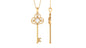 Princess Cut Moissanite Vintage Key Pendant Necklace