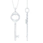 Certified Moissanite Key to My Heart Necklace for Women