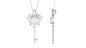 Vintage Inspired Heart Shape Moissanite Key Necklace for Women