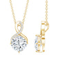Yellow Gold Plated Silver 3.15 Carat Cushion Cut Moissanite Infinity Necklace