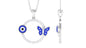 Certified Moissanite Eternity Evil Eye Necklace with Butterfly