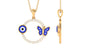 Certified Moissanite Eternity Evil Eye Necklace with Butterfly