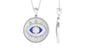 Moissanite and Evil Eye Disc Pendant Necklace