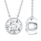Bezel Set Cubic Zirconia Solitaire Necklace with Silver Chain