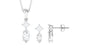 Certified Moissanite Two Stone Jewelry Set in Prong Setting