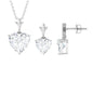 Certified Moissanite Heart Jewelry Set for Women