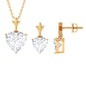 Certified Moissanite Heart Jewelry Set for Women