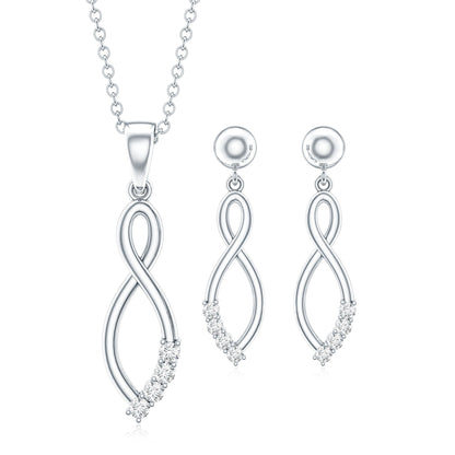 Certified Moissanite Infinity Necklace and Earrings Set