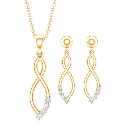 Certified Moissanite Infinity Necklace and Earrings Set