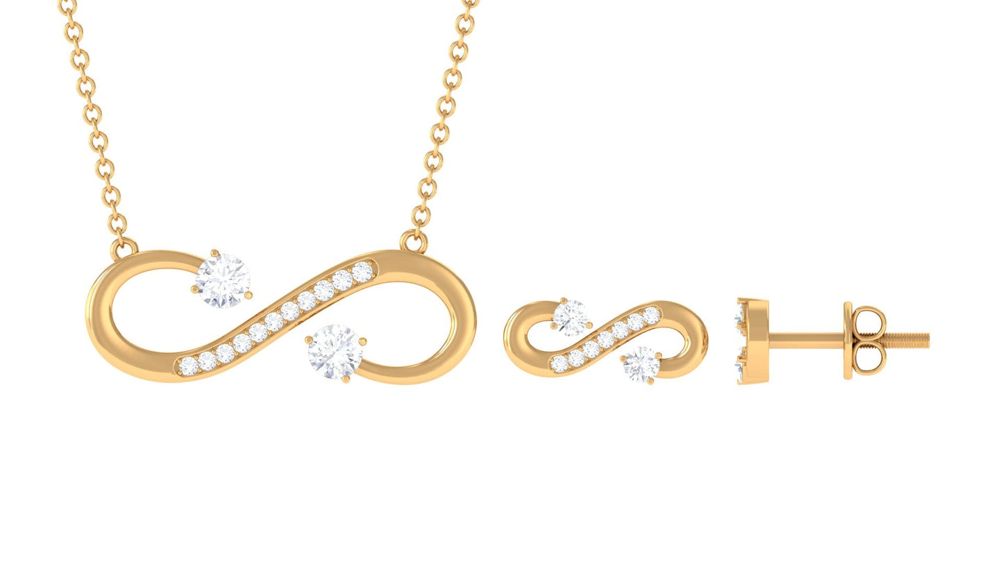 Simple Moissanite Infinity Jewelry Set for Her