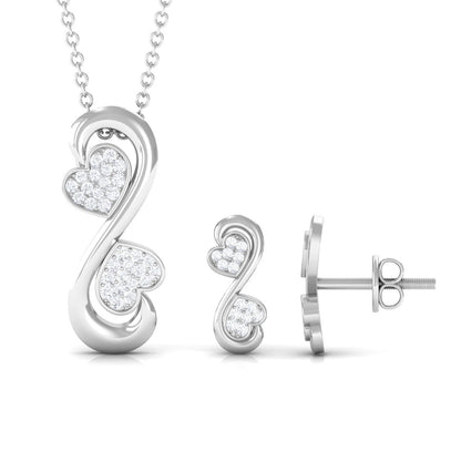 Certified Moissanite Heart Infinity Jewelry Set