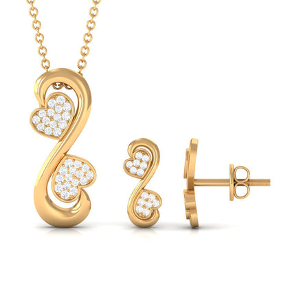 Certified Moissanite Heart Infinity Jewelry Set