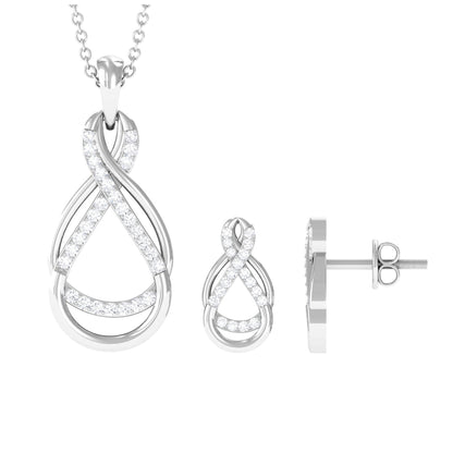 Certified Moissanite Infinity Pendant and Earrings Set