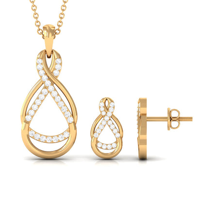 Certified Moissanite Infinity Pendant and Earrings Set